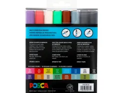 Marqueur peinture posca pc3m pointe fine conique encre inodore couvrante set 16 unites assorties