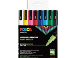 Marqueur peinture posca pc3m pointe fine conique encre inodore couvrante set 16 unites assorties