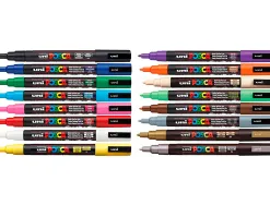 Marqueur peinture posca pc3m pointe fine conique encre inodore couvrante set 16 unites assorties