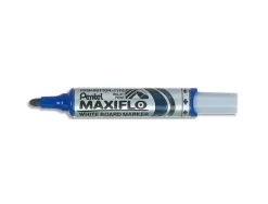 Marqueur pentel maxiflo effaçable tableau blanc pointe conique tracé 2.1mm écriture 1000m corps plastique recyclé bleu