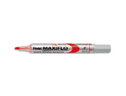 Marqueur pentel maxiflo effaçable tableau blanc pointe conique tracé 1,6mm écriture 1000m corps plastique recyclé rouge