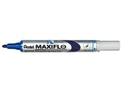Marqueur pentel maxiflo effaçable tableau blanc pointe conique tracé 1,6mm écriture 1000m corps plastique recyclé bleu