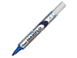 Marqueur pentel maxiflo effaçable tableau blanc pointe conique tracé 1,6mm écriture 1000m corps plastique recyclé bleu