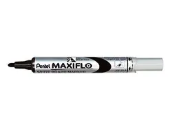 Marqueur pentel maxiflo effaçable tableau blanc pointe conique tracé 1,6mm écriture 1000m corps plastique recyclé noir