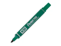 Marqueur pentel n50 permanent pointe ogive 4.3mm encre à solvant indélébile tous supports corps métal vert