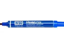 Marqueur pentel n50 permanent pointe ogive 4.3mm encre à solvant indélébile tous supports corps métal bleu