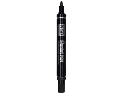 Marqueur pentel n50 permanent pointe ogive 4.3mm encre a solvant indelebile tous supports corps metal noir pack 36 uni