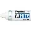 Marqueur pentel peinture pointe conique large trait 3.0mm indélébile opaque tous usages tous matériaux coloris blanc