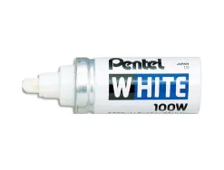 Marqueur pentel peinture pointe conique large trait 3.0mm indélébile opaque tous usages tous matériaux coloris blanc