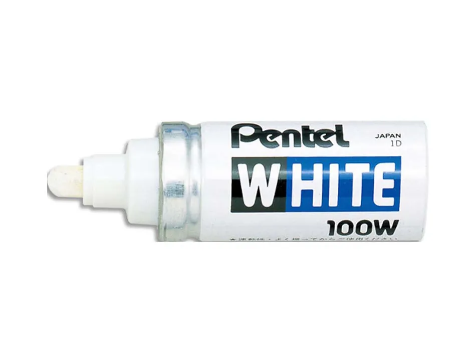 Marqueur pentel peinture pointe conique large trait 3.0mm indélébile opaque tous usages tous matériaux coloris blanc