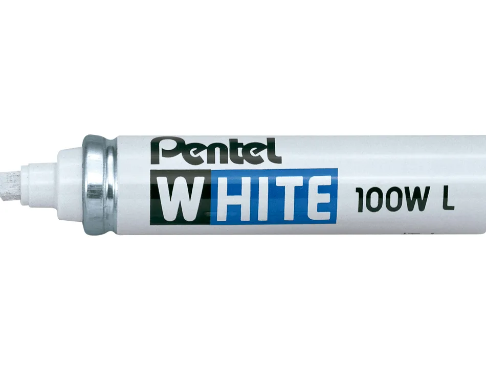 Marqueur pentel peinture pointe conique large trait 3.0mm indélébile opaque tous usages tous matériaux coloris blanc