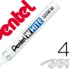 Marqueur pentel peinture pointe conique moyenne 2.5mm indélébile opaque tous usages tous matériaux coloris blanc