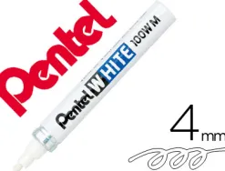 Marqueur pentel peinture pointe conique moyenne 2.5mm indélébile opaque tous usages tous matériaux coloris blanc