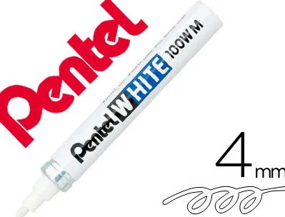 Marqueur pentel peinture pointe conique moyenne 2.5mm indélébile opaque tous usages tous matériaux coloris blanc
