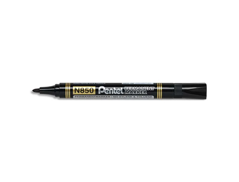 Marqueur pentel permanent pointe conique moyenne 4,20mm encre indelebible faible odeurtous supports coloris noir