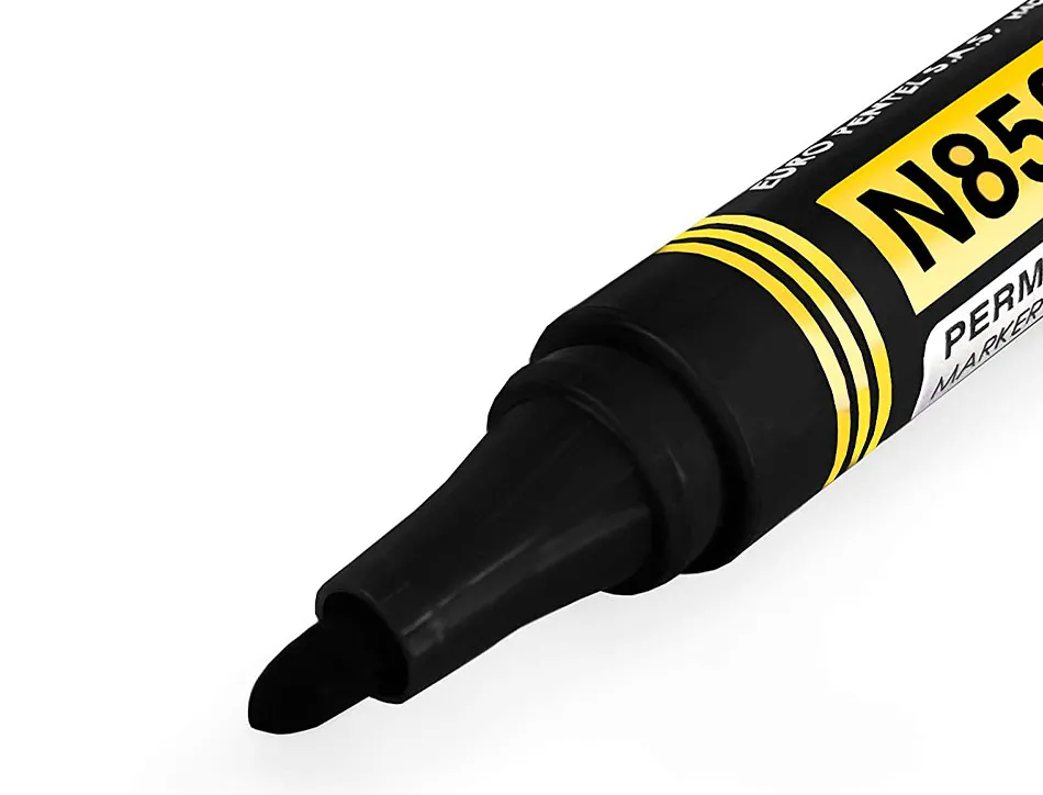 Marqueur pentel permanent pointe conique moyenne 4,20mm encre indelebible faible odeurtous supports coloris noir
