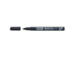 Marqueur pentel permanent n50s corps metal pointe conique tres fine encre indelebile tous supports noire