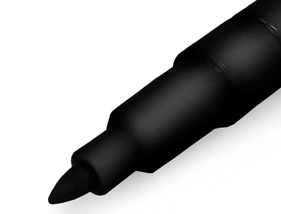 Marqueur pentel permanent n50s corps metal pointe conique tres fine encre indelebile tous supports noire