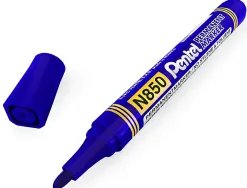 Marqueur pentel permanent pointe conique moyenne 4,20mm encre indelebible faible odeurtous supports coloris bleu