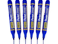 Marqueur pentel permanent pointe conique moyenne 4,20mm encre indelebible faible odeurtous supports coloris bleu