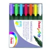 Marqueur pentel vitre effacable encre resistante pluie pointe biseaute 2mm coloris assortis pochette 7