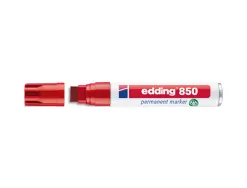 Marqueur permanent edding 850 pointe biseautée corps aluminium coloris rouge