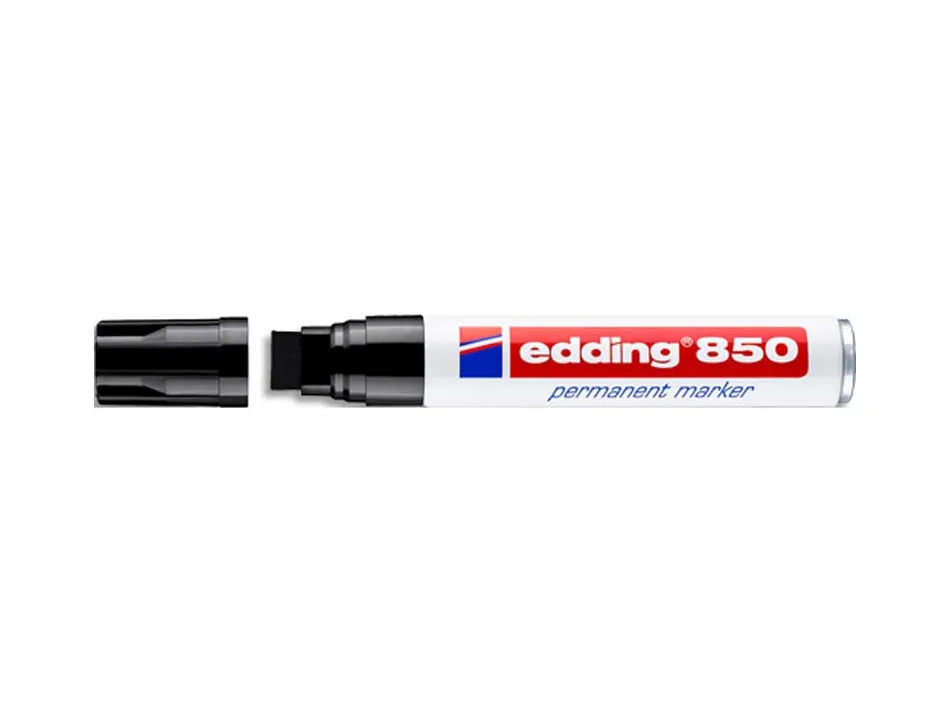 Marqueur permanent edding 850 pointe biseautée corps aluminium coloris noir