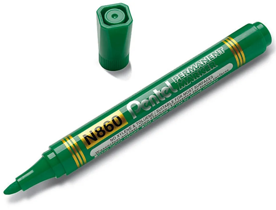 Marqueur permanent pentel pointe biseautee moyenne 2,3/4,5mm encre faible odeur coloris vert