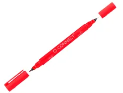 Marqueur permanent q-connect pointe double 1mm et 0,4 mm coloris rouge