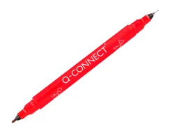 Marqueur permanent q-connect pointe double 1mm et 0,4 mm coloris rouge