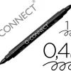Marqueur permanent q-connect pointe double 1mm et 0,4 mm coloris noir