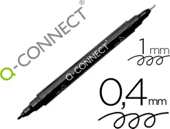 Marqueur permanent q-connect pointe double 1mm et 0,4 mm coloris noir