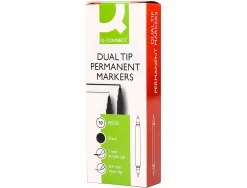 Marqueur permanent q-connect pointe double 1mm et 0,4 mm coloris noir