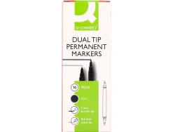 Marqueur permanent q-connect pointe double 1mm et 0,4 mm coloris noir