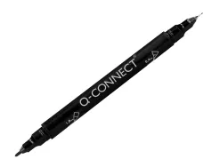 Marqueur permanent q-connect pointe double 1mm et 0,4 mm coloris noir