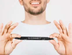 Marqueur permanent q-connect pointe double 1mm et 0,4 mm coloris noir