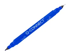 Marqueur permanent q-connect pointe double 1mm et 0,4 mm coloris bleu