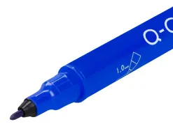 Marqueur permanent q-connect pointe double 1mm et 0,4 mm coloris bleu