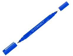 Marqueur permanent q-connect pointe double 1mm et 0,4 mm coloris bleu