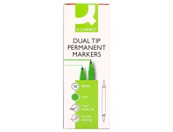Marqueur permanent q-connect pointe double 1mm et 0,4 mm coloris vert