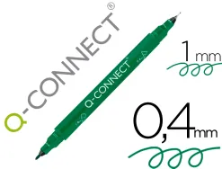 Marqueur permanent q-connect pointe double 1mm et 0,4 mm coloris vert