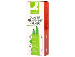 Marqueur permanent q-connect pointe double 1mm et 0,4 mm coloris vert