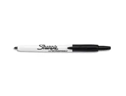 Marqueur permanent sharpie retractable pointe fine conique ogive 1mm clapet de protection encre couleur