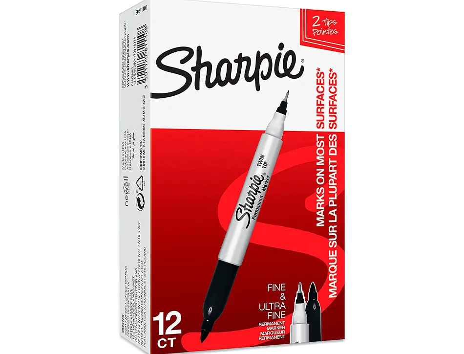 Marqueur permanents sharpie double pointe noir