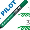 Marqueur pilot 100 permanent pointe ogive fine 1/4,5mm tout support resiste a l'eau coloris vert