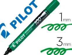 Marqueur pilot 100 permanent pointe ogive fine 1/4,5mm tout support resiste a l'eau coloris vert