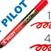 Marqueur pilot 400 permanent pointe biseautée large séchage instantané coloris rouge