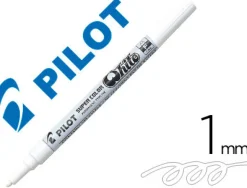 Marqueur pilot feutre permanent encre métallique pointe finenon biseautée polyacétate 4mm blanc