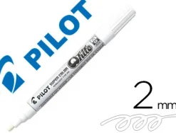 Marqueur pilot feutre permanent encre métallique pointe non bisautée medium polyacétate 4.5mm blanc