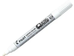 Marqueur pilot feutre permanent encre métallique pointe non bisautée medium polyacétate 4.5mm blanc